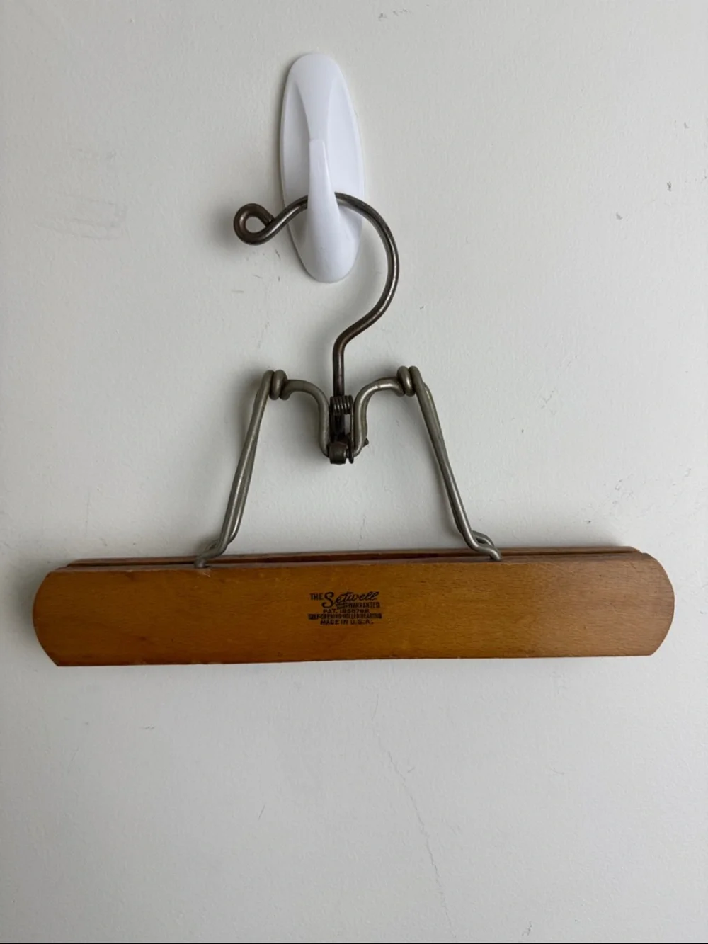 Setwell Vintage Wooden Clamp Hangers Lot of 3